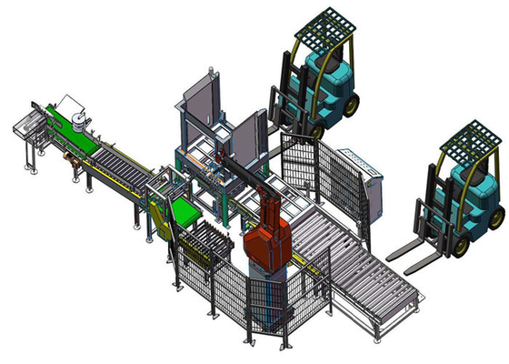 Pick and Place Palettierroboter mit SPS-Touchscreen in der chemischen Industrie
